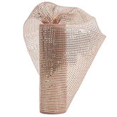 Rose Gold Deco Mesh 10 Inch Rolls, Decorative Mesh Ribbon With Gold Wi