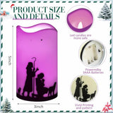 4 Pcs Advent Candles With Timer Battery Operated Led Flameless Christmas Pillar Candles For Church Home Wreath Holiday Decor