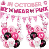 Breast Cancer Awareness Decorations, In October We Wear Pink Banner