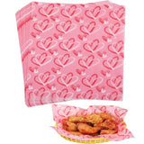 Waxed Deli Paper Sheets 100 Pcs, Happy Valentine'S Day Food Basket Liners For Sandwiches Fries 12 * 12 Inch,Wedding Burgers Deli Wrap Wax Paper Sheets Love Hearts Red