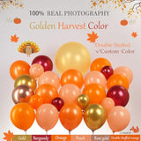 Fall Balloon Arch Kit 110pcs Gold Burgundy Peach Orange Balloons for Baby Shower Party
