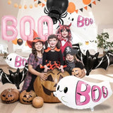 8pcs Halloween Bat Spider Boo Balloons Set Pink Foil Balloon Party Birthday Decorations