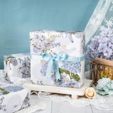 Floral Wrapping Paper Roll, Blue Hydrangea Flowers Party Gift Wrap For Wedding, Bridal Shower, Baby Shower, Anniversary, Mother'S Day, Birthday, 17 Inches X 16.4 Feet (23.2 Sq.Ft.)