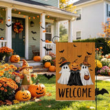 Ghost Bat Halloween Garden Flag Double Sided Yard Decor 12x18In