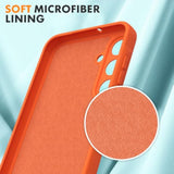 For Samsung Galaxy A16 4G/5G Case, 2 Pack Tempered Glass Screen Protectors, Soft Tpu Liquid Silicone Case, Shockproof Rubber Silicone Gel Shell-Orange