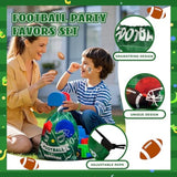 110Pcs Football Party Favors Drawstring Bags Football Goodie Bag With Mini Ball, Wristband, Slap Bracelets, Keychains, Stickers For Football Party Supplies