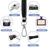 2-Pack Phone Lanyard Set Adjustable Neck & Wrist Straps with Pads Black