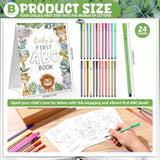 Baby Shower Games Baby'S First Abc Coloring Book 26 Curious Baby Activity Cards Animal Alphabet A To Z Coloring Card With 24 Watercolor Pen(Safari)