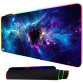 ToLuLu RGB Mouse Pad Gaming, Large LED Mouse Pad with 14 Lights Modes, 35.4 x 15.7 inches XXL Desk Mat for Keyboard and Mouse, Extended Desk Pad Mat PC Gaming Mousepad Accessories?Blue Purple Galaxy