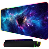 ToLuLu RGB Mouse Pad Gaming, Large LED Mouse Pad with 14 Lights Modes, 35.4 x 15.7 inches XXL Desk Mat for Keyboard and Mouse, Extended Desk Pad Mat PC Gaming Mousepad Accessories?Blue Purple Galaxy