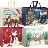 12 Pack Extra Large Christmas Gift Bags With Handles, Reusable Non-Woven Christmas Bags For Presents Wrapping Holiday Xmas Party Favors Supplies(16.7" X 12.6" X 6.7")