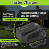 Upgraded Ch2100 56-Volt 4A Rapid Charger Replacement For Ego 56V Battery Charger Ch2100 Ch3200 Ch5500,Compatible With Ego 56V Battery Ba2800 Ba1400 Ba5635 Ba4200