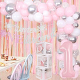 40-Inch Pastel Pink Number 1 Balloon Foil Birthday Party Decorations