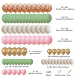 80Pcs Jungle Safari Balloons Animal Print Pink Sage Green Wild One Baby Shower Party