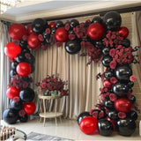 Burgundy & Black Balloon Garland Arch - Party Decor