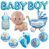 10 Pcs Blue Baby Boy Balloons, Shower Decorations, It'S A Boy Mylar Letter Foil For Welcome Home, Gender Reveal Party