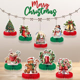 9pcs Christmas Honeycomb Table Centerpieces Party Decorations