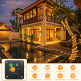 Solar Rope Lights Outdoor Waterproof, 33Ft 135Led Solar String Lights For Outside 8 Modes, Flexible Solar Powered Christmas Light For Pool Trampoline Garden Patio Tree Party Decorations, Warm White
