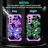 for Galaxy S21 5G Case,Glow in The Dark Three Layer Heavy Duty Shockproof Full Body Protection Hard Plastic Bumper+Soft Silicone Case for