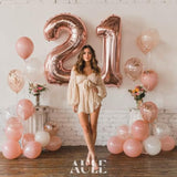 40 Inch Big Rose Gold Foil Mylar Number Balloons For Women 21St Birthd
