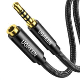 UGREEN Headphone Extension Cable 4 Pole TRRS 3.5mm Extension with Microphone Male to Female Stereo Audio Cable Gold Plated Nylon Braided Compatible with iPhone iPad Smartphones Media Players, 3.3FT