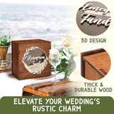 Honeymoon Fund Box For Wedding - Rustic Wooden Card Box, Honey Moon Funds Box, Elegant Wedding Card Box For Reception, Birthdays, Graduations, Baby And Bridal Showers