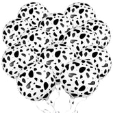 12 Pcs 18 Inch Cow Print Aluminum Foil Balloons - Jungle Animal Patterns Round Aluminium Foil Balloon Wildlife Print Balloons For Zoo Themed Jungle Safari Themed Birthday Decorations