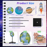 4 Pcs Outer Space Centerpieces For Tables Outer Space Party Decorations Baby Shower Wooden Standing Rustic Planets Earth Block For Boy Solar System Birthday Decorations Party Supplies