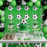 3 Pcs Soccer Party Decorations Foil Curtains - 9.9x6.6 Ft Soccer Birthday Party Supplies Fringe Backdrop Football Theme Party Favors for 2026 World Cup Tailgate
