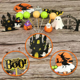 Halloween Cake Toppers Pumpkin Ghost Skull Spider Witch Castle Party Decorations