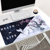Japanese Style Gaming Mouse Pad, Death Or Life Design, Large Extended Desk Mat, 31.5 X 15.7 Inches, Non-Slip Base