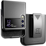 Designed For Samsung Galaxy Z Flip 3 Case With Belt Clip Holster - Kickstand Cover Phone Case - Black