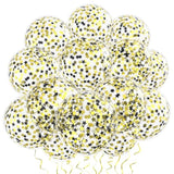 25 Pcs Black Gold Star Confetti Balloons 12 Inch Party Decorations