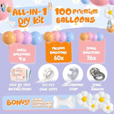 All-In-1 Blue Balloon Arch Kit With Bonus Bone & Daisy Balloons For Birthday Decoration Girl - Pastel Balloons Garland For Blue Party Decorations & Party Supplies - Puppy Party Decorations