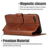 Case for iPhone SE 2022 5G/SE 2020/8/7(4.7 inches), Premium PU Leather Simple Wallet Case with Card Slots Kickstand Magnetic Closure Shockproof Flip