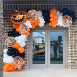 50 Pack 12 Inch Black Orange White Confetti Balloons Halloween Party Decorations