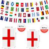 48 Countries String Flags Banner for Party Decor, 1 Pack International Flags Bunting Banner - Double Sided Fabric Flags for Olympic Bar Sports Club School Garden Decor (7.9" x 11"- 68.9 Ft)