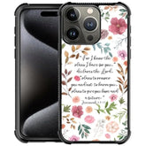 Case For Iphone 16 Pro Max W Bible Verses Floral Inspirational Pattern Design Case For Women Girls Men Soft Tpu Bumper Hard Pc Back Anti-Fall Shockproof Protective Slim Cover