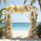 Pink Bow Balloons 20 In Bubble Bobo Balloons With 150 Pcs Mini Ribbon Bows And 10 Big Ribbon Bows Girls Women Bow Birthday Decorations For Bridal Bachelorette Baby Shower Party Supplies -12Pcs