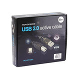 Usb 2.0 Extension Cable - Usb Type-A To Usb Type-B, Male To Male, Active, 28/24Awg, 49 Feet, Black