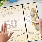 Black Gold 50Th Anniversary Party Decorations, Happy 50Th Anniversary Alternative Signature Guest Book For Parents Cheers To 50 Years Gifts 50 Anniversary Signing Card Board Party Supplies