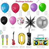 80S 90S Balloon Arch Kit – 162 Pcs Party Decorations With Star Foil Balloon, Boom Box, Disco Ball Chain, Retro Phone & More For 80S & 90S Theme Party Decorations