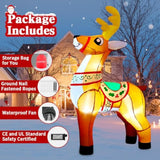 6 Ft Christmas Inflatables Reindeer Outdoor Decorations Blow Up Yard Cute Deer With Built-In Leds For Xmas Garden Lawn I