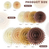 12Pcs Paper Fans Brown Neutral Boho Party Decorations Tissue Paper Flowers Decorations For Girl Groovy Birthday Baby Shower Wedding Bachelorette Room Wall Hanging Décor