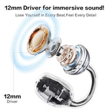 S26 Wireless Clip on Earbuds, Open Ear Wireless Bluetooth 5.4 Headphones with Mic, IPX5 Waterproof, 35Hr Play time, Light Weight -Rose-Gold