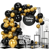 Black Gold Balloon Garland Kit 124pcs Birthday Wedding New Year Decor