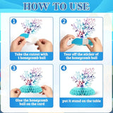 Mermaid Theme Party Decorations,9 Pcs Mermaid Centerpieces For Tables Honeycomb Centerpieces 3D Mermaid Theme Party Decor Supplies Boys Girls