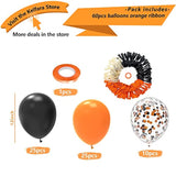 Halloween Balloons Orange Black Decorations 60Pcs 12Inch Matte Black Orange Latex Confetti Balloon For Celebration Trick Or Treat Party Spooky Ghost Party Bar Anniversary Graduation