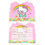 20Pcs Hello Cat Kitty Birthday Party Invitations Hello Cat Kitty Birthday Party Supplies Decoration (20Pcs)