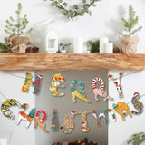 Cats Merry Christmas Garland - Festive Cat-Themed Christmas Decoration For Cat Lovers - Funny Cats Christmas Party Banner Decoration